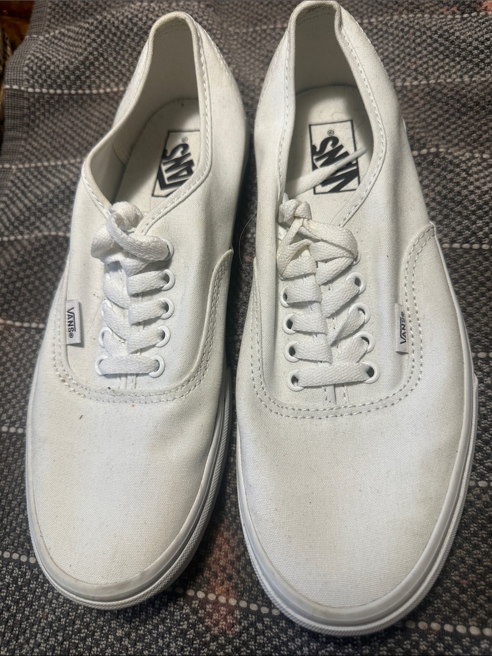 Vans White Canvas Authentic Sneakers